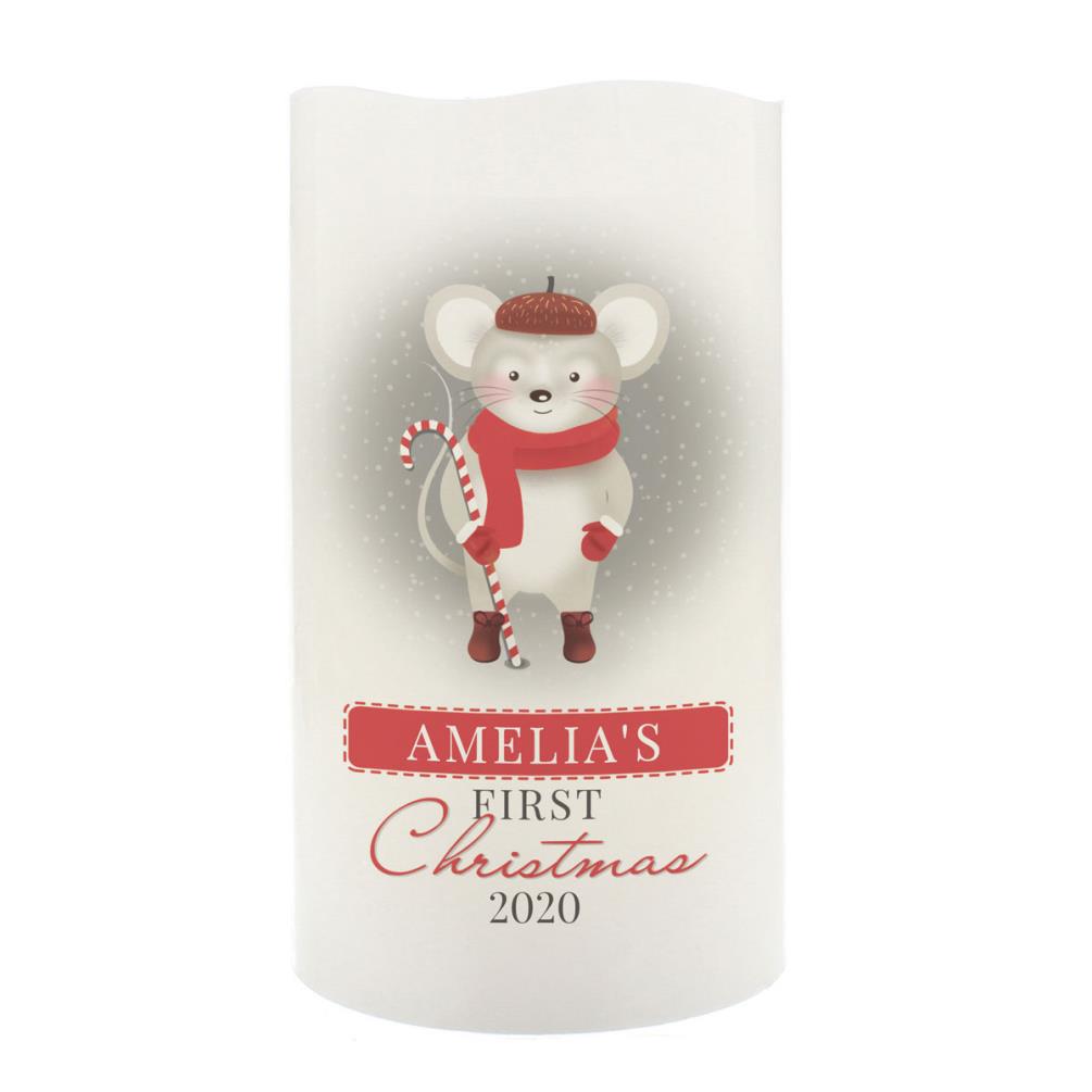 Personalised 1st Christmas Mouse Nightlight LED Candle £13.49